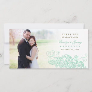 Boho Floral Paisley Wedding Vielen Dank Foto Card Dankeskarte