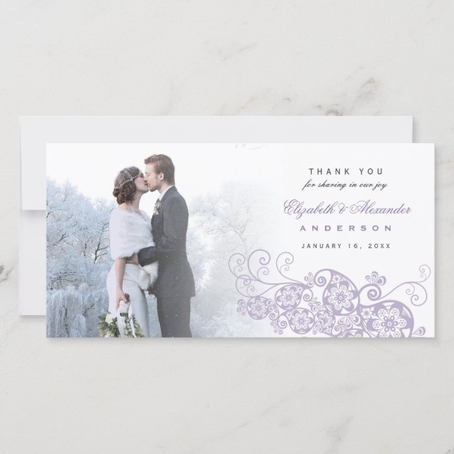 Boho Floral Paisley Wedding Vielen Dank Foto Card Dankeskarte (Vorderseite)