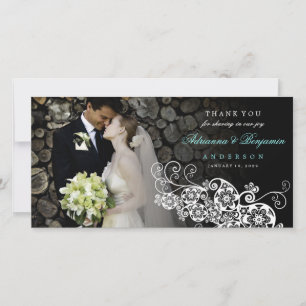 Boho Floral Paisley Wedding Vielen Dank Foto Card Dankeskarte