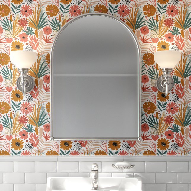 Boho Floral Palm Leaf Tapete (Von Creator hochgeladen)