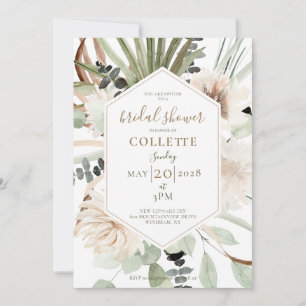 Boho Floral Palmetto Pampas Grass Brautparty Einladung