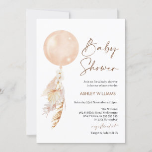 Boho Floral Pampas Balloon Baby Shower Einladung