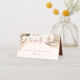 Boho Floral Pampas Grass Terracotta Wedding Platzkarte