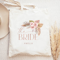 Boho Floral Pampas Rose Gold Bride