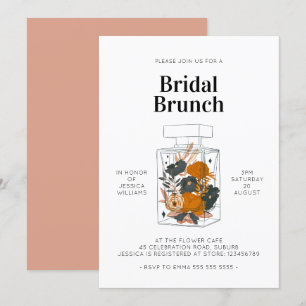 Boho Floral Parfüm Bridal Brunch Rosa Dusche Einladung