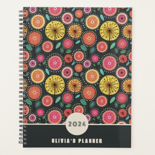 Boho Floral Pattern Planer (Vorderseite)