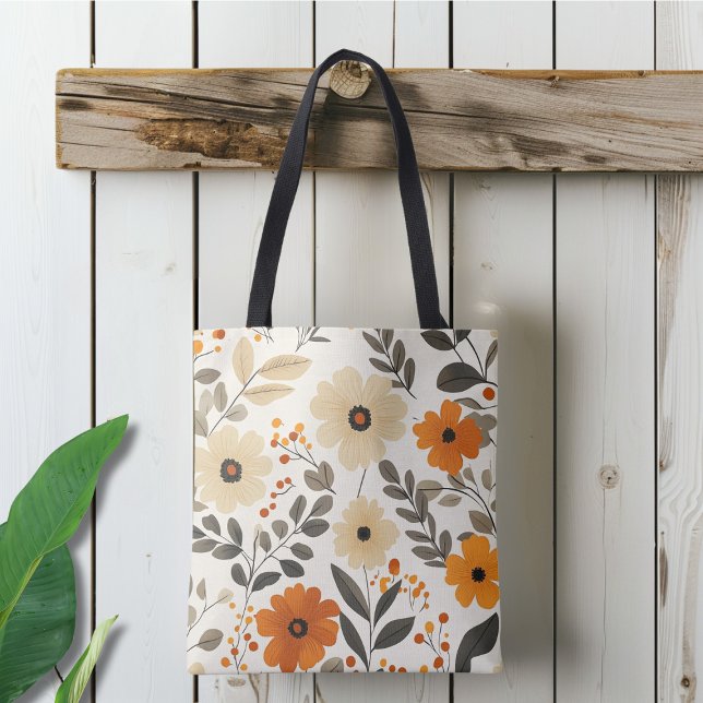 Boho Floral Pattern Tote Bag (Von Creator hochgeladen)