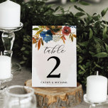 Boho Floral Personalisiert Ta Tischnummer<br><div class="desc">Diese wunderschöne Blumenkarte mit Aquarellfarben-Blume und Ihrem eigenen Text auf beiden Seiten der Tischnummer. Verwenden Sie die Vorlage,  um Ihre Informationen auszufüllen. Mit der Funktion "Weitere Anpassung" können Sie den Schriftart (Größe,  Stil,  Farbe) ändern,  mehr Textzeilen hinzufügen oder das Layout ändern.</div>
