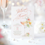 Boho Floral Petals und Prosecco Brautparty Einladung<br><div class="desc">Die eleganten und romantischen Brautduschen "Petals and Prosecco" mit raffinierter Goldkalligraphie aus der Rose und einem wunderschön illustrierten Cocktailglas,  das mit Blume aus dem Sommergarten geschmückt ist.</div>