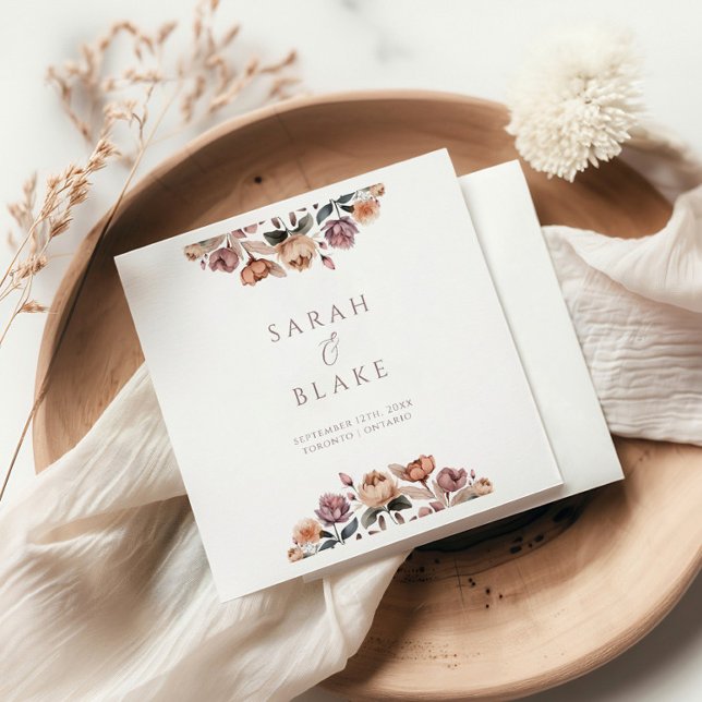 Boho Floral Pink Rose Garden Hochzeitweilig Weinka Serviette (Von Creator hochgeladen)