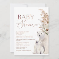 Boho Floral Polar Bear Cub Babydusche
