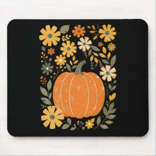 Boho Floral Pumpkin Erntedank Herbstfall Vibes Mousepad