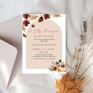 Boho Floral Pumpkin Fall Baby Dusche Einladung