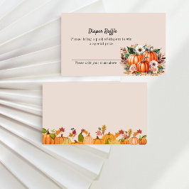 Boho Floral Pumpkin Fall Babydusche Windelwindeln Begleitkarte