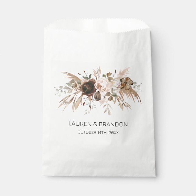 Boho Floral Pumpkin Fall in Liebe Geschenktütchen (Vorderseite)