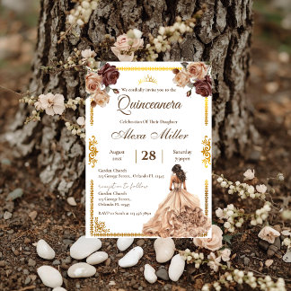 Boho Floral Quinceañera Invitation Einladung