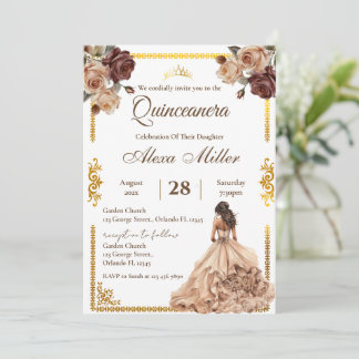 Boho Floral Quinceañera Invitation Einladung