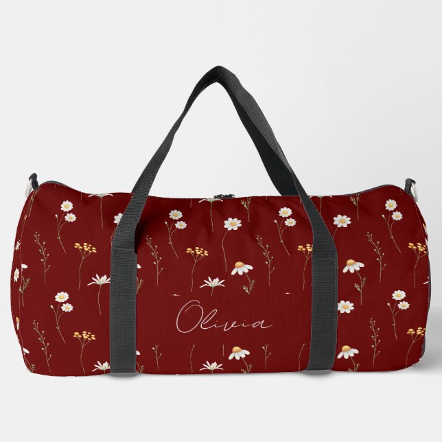 Boho Floral Rainbow Duffle Bag (Vorderseite)