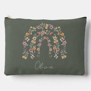 Boho Floral Rainbow Zubehörtasche