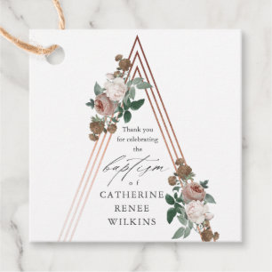 Boho Floral Religiöse Taufe & Christening Geschenkanhänger