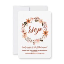 Boho Floral Response UAWG Wedding Site Card