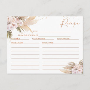 Boho Floral Rose Gold Brautparty Rezept Karte