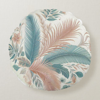 Boho Floral Round Pillow - Ästhetische Zuhause Déc Rundes Kissen