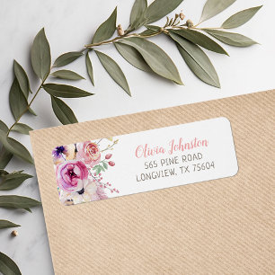 Boho Floral Rücksendeadresse