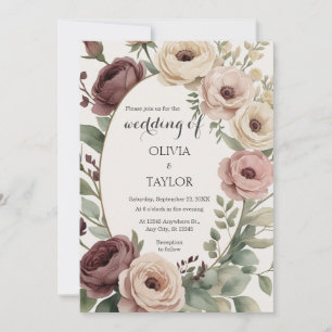Boho Floral Rustic Wedding Einladung