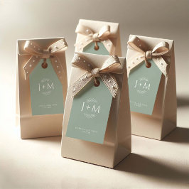 Boho Floral Sage Green Wedding Geschenkanhänger