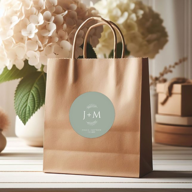 Boho Floral Sage Green Wedding Sticker (Von Creator hochgeladen)