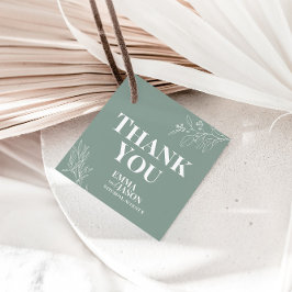 Boho Floral Sage Green Wedding Vielen Dank, dass S Geschenkanhänger