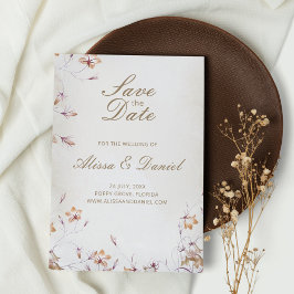 Boho Floral Save the Date Card