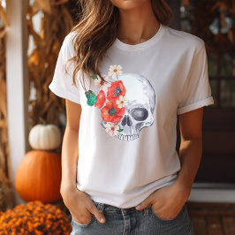 Boho Floral Skull T - Shirt