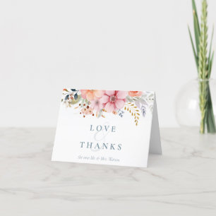 Boho Floral Spring Summer Wedding Dankeskarte