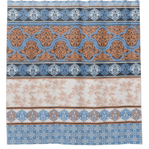 Boho Floral Streifen: Ethnische Nahtlose Sammlung Duschvorhang