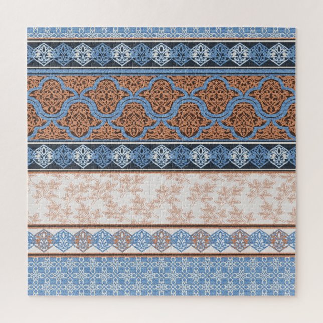 Boho Floral Streifen: Ethnische Nahtlose Sammlung Puzzle (Vertikal)