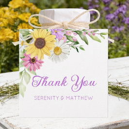 Boho Floral Sunflower Daisy Wedding Thank You Geschenkanhänger