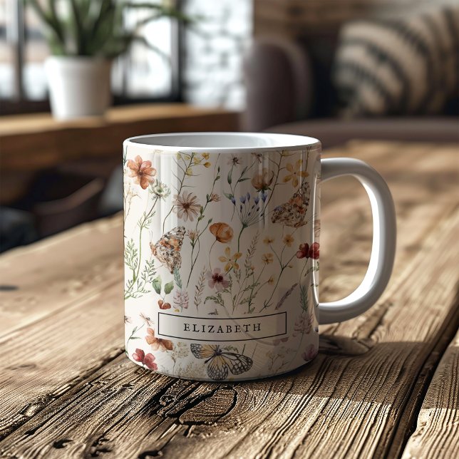 Boho Floral Tasse (Boho Floral Mug
)