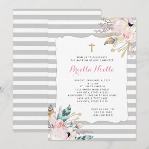 Boho Floral Taufe oder Einladungen zur ersten Komm