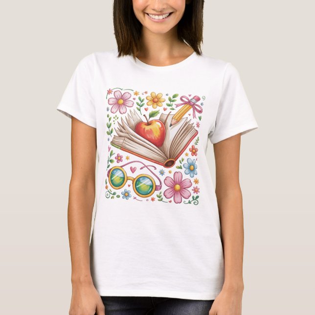 Boho Floral Teacher Shirt | Lehrerbewertung (Vorderseite)