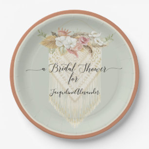 BOHO Floral Terra Cotta Pampas Grass Brautparty Pappteller