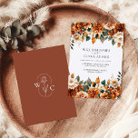 Boho Floral Terracotta Einladung<br><div class="desc">Mit dieser floralen Terrakotta Aquarell Hochzeitseinladung laden wir Sie mit rustikalem Charme ein. Weiche,  erdige Farbtöne und ein Monogramm auf der Rückseite sorgen für eine gemütliche,  persönliche Touch.</div>
