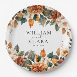 Boho Floral Terracotta Pappteller