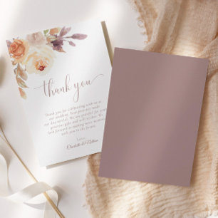 Boho Floral Terracotta Wedding Dankeschön Karte