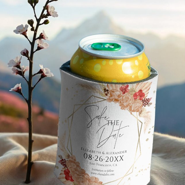 Boho Floral | Terracotta Wedding Save the Date Dosenkühler (Von Creator hochgeladen)