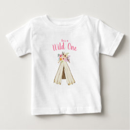 Boho Floral Tribal Teepee Wild 1 1. Geburtstag Baby T-shirt