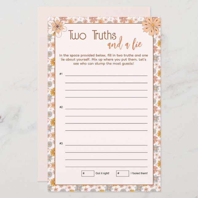 Boho Floral Two Trusts und ein Live Game (Vorne/Hinten)