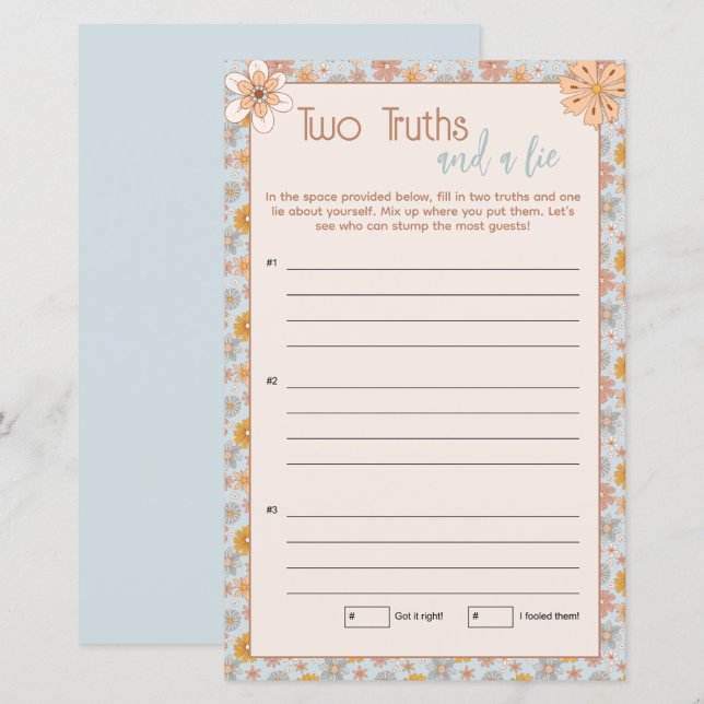 Boho Floral Two Trusts und ein Live Game (Vorne/Hinten)