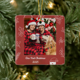 Boho Floral Unser erstes Weihnachten 2025 Personal Keramikornament